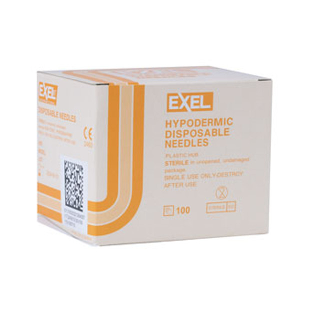 Hypodermic Needle, 25G × 1″ Regular Wall, Orange Hub, (100/Box) - Item #26405