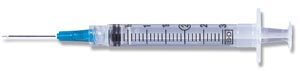 BD 3 ML SYRINGES & NEEDLES(cs)