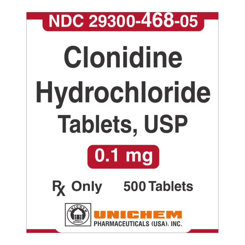 Clonidine HCL Tablets, 0.1mg, 500/btl(btl)