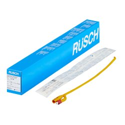 Foley Catheter, Rusch PureGold® 2-Way, Coude Tip, 5 cc Balloon, 18 Fr, PTFE (Teflon) Coated Latex (BX)