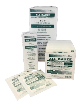 AMD Medicom General Use Gauze Sponges, 2" x 2", 12-Ply, Sterile (CS)