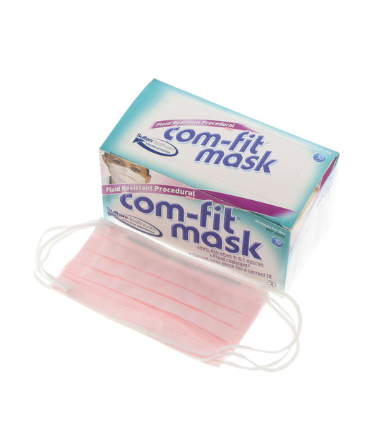 Sultan Healthcare Com Fit® Procedural Mask – Pink, Ear Loop (CS)