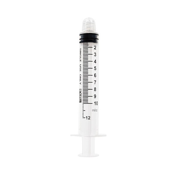 Exel™ General Use Syringe, 10-12cc Volume, Luer Lock Tip w/ Cap, Sterile, Low Dead Space