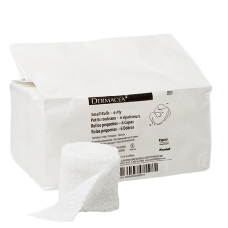 Cardinal Health Dermacea™ Gauze Fluff Roll, 4 in x 4 yds, 6-Ply, Sterile (CS)