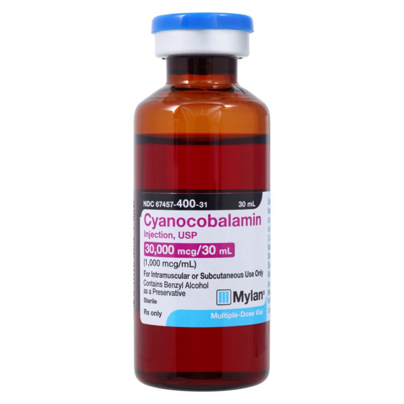 Cyanocobalamin (Vitamin B12) Injection, USP, 1,000 mcg/mL, 30 mL Multiple-Dose Vial (MDV)