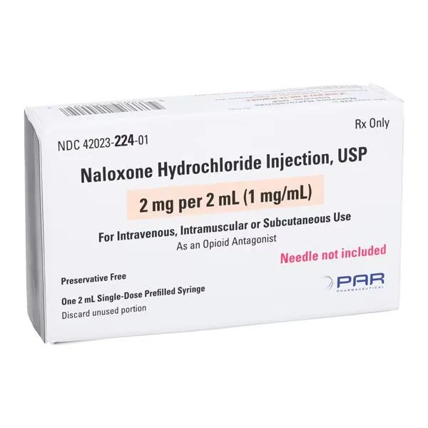 Naloxone Injection 1mg/mL Preservative Free Prefilled Syringe 2mL Each(ea)