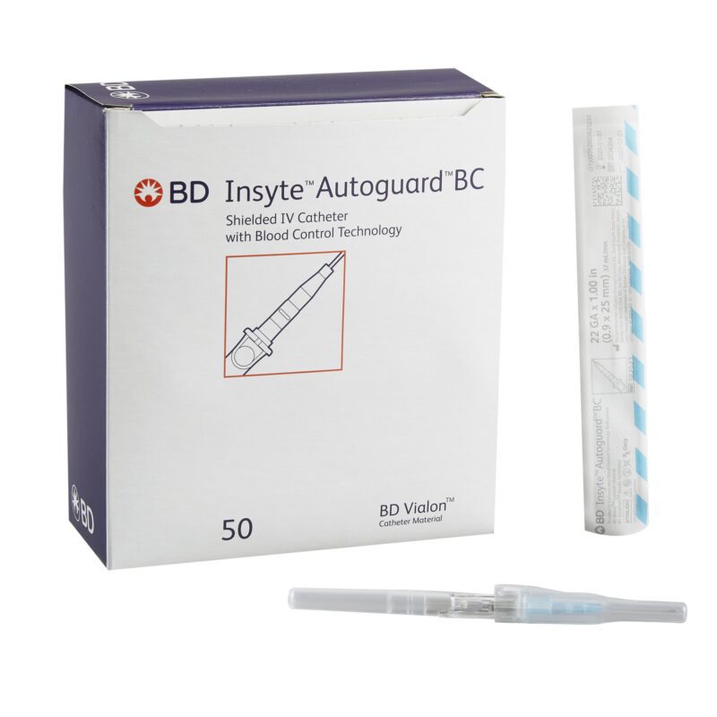 BD Insyte® Autoguard® BC Shielded IV Catheter, 22G × 1″, (50/Box) - Item #382523