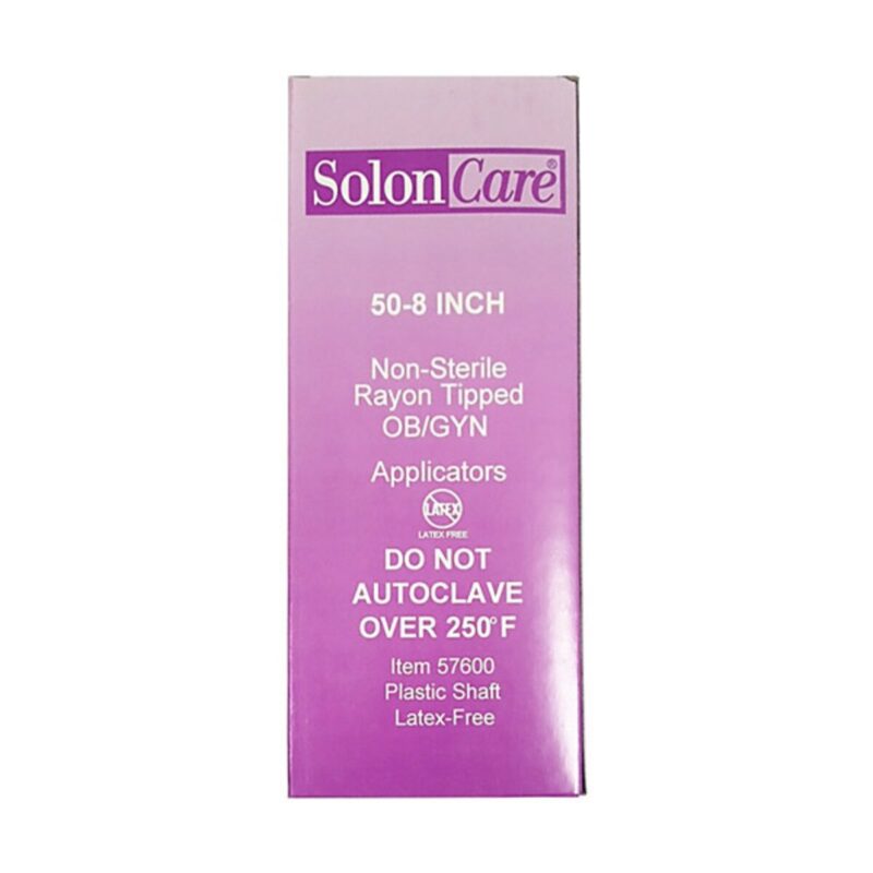 SolonCare™ Rayon-Tipped OB-GYN Applicator, Non-Sterile, Plastic Stick, 8″ × 5⁄32″ (50/Box) - Item #57600