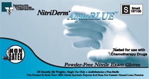INNOVATIVE NITRIDERM® AQUABLUE™ POWDER-FREE NITRILE GLOVES(cs)