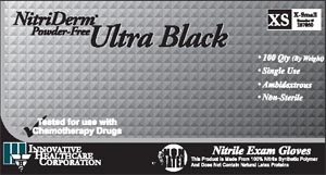 INNOVATIVE NITRIDERM® ULTRA BLACK POWDER-FREE NITRILE SYNTHETIC GLOVES(cs)