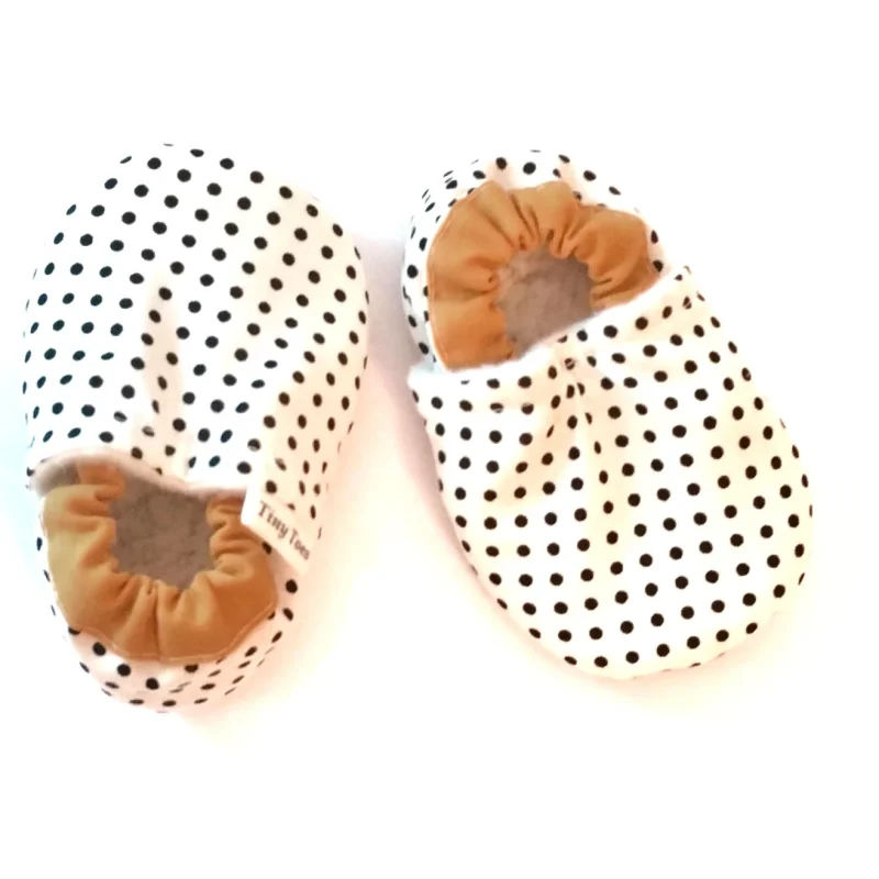 ahealth® Infant Bootie, Yellow with Dots, Soft Plush, Fold-Over Cuff (CS)