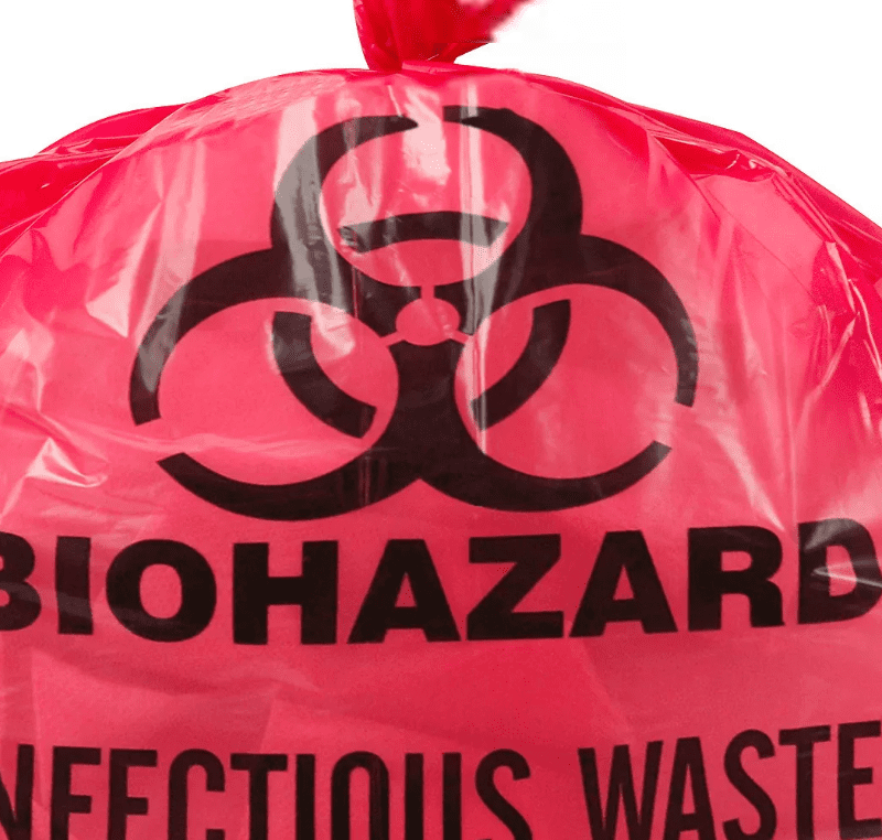 BAG, BIOHAZ 1.2ML RED 10GL(CS)