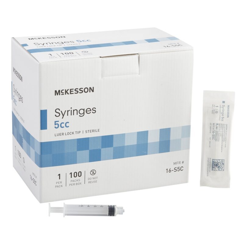 Syringe 5CC Luer Lock Tip 100/BX(BX)