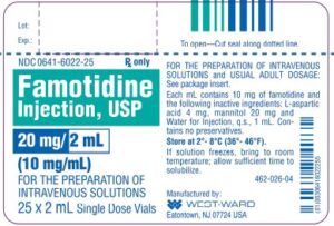 Famotidine Injection, USP, 10 mg/mL, 2 mL Single-Dose Vial