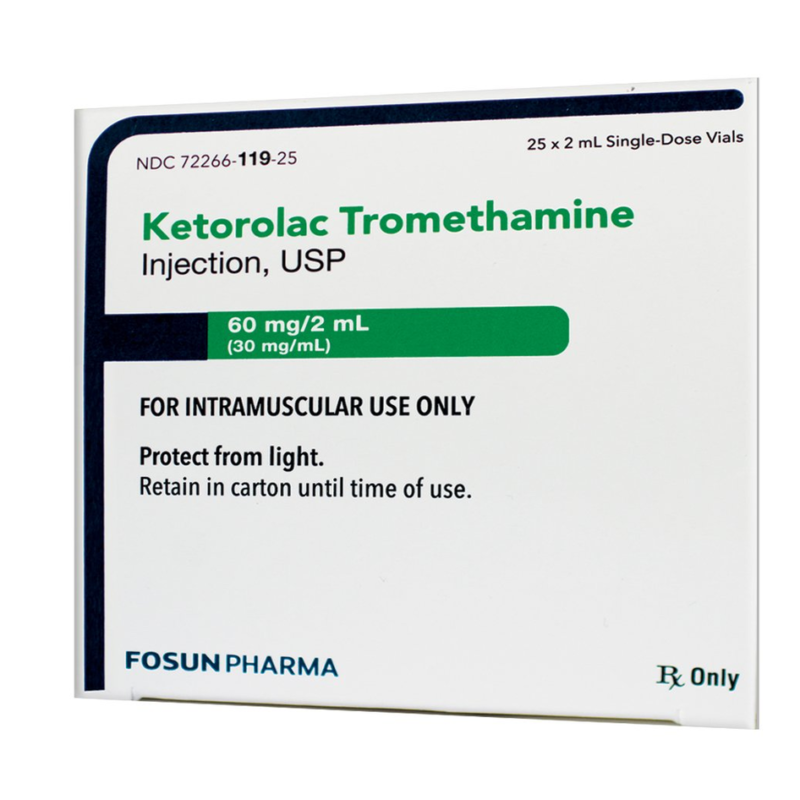 Ketorolac Tromethamine Injection, USP, 60 mg/2 mL (30 mg/mL), 2 mL Single-Dose Vials