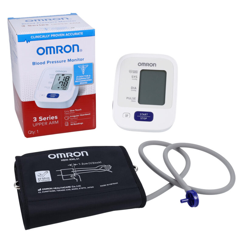 3 Series Blood Pressure Monitor Pocket Black/White Upper Arm Digital Display Ea