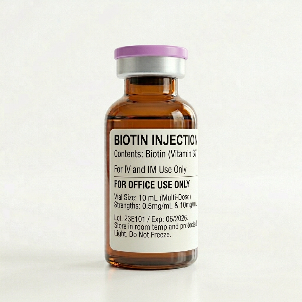 Biotin (Vitamin B7) Injection – 10mL Multi-Dose Vial (0.5mg/mL & 10mg/mL Options)