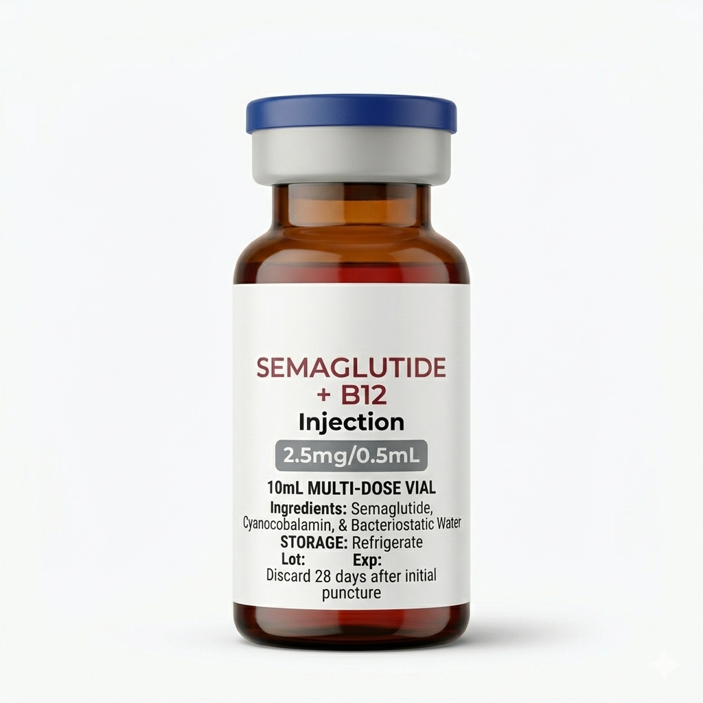 Semaglutide + B12 (Cyanocobalamin) | 10mL Multi-Dose Weight Loss Injection