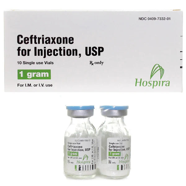 Ceftriaxone Sodium 1 Gram / 15 mL Injection 15 mL (Box of 10)