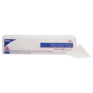 Dukal™ Clinisorb Non-Woven Sponges, 4-Ply, 2" x 2", Rayon/Poly Blend, Non-Sterile, 200/Bag