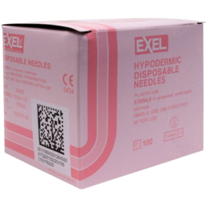 Hypodermic Needle, 18G × 1½″ Regular Wall, Pink Hub, (100/Box) - Item #26420