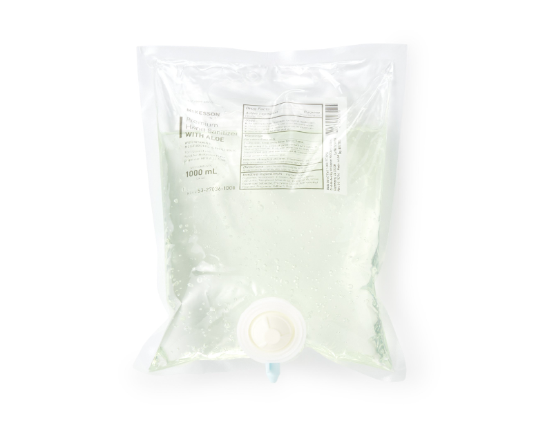 Premium Hand Sanitizer with Aloe 1,000 mL Ethyl Alcohol Gel Dispenser Refill Bag (10/cs)