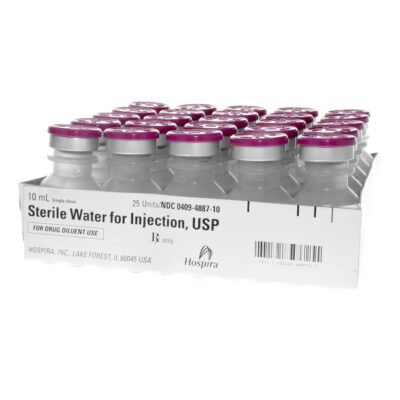 Diluent Water for Injection, USP, Sterile, Single-Dose Vial, 25 x 10 mL(BX)