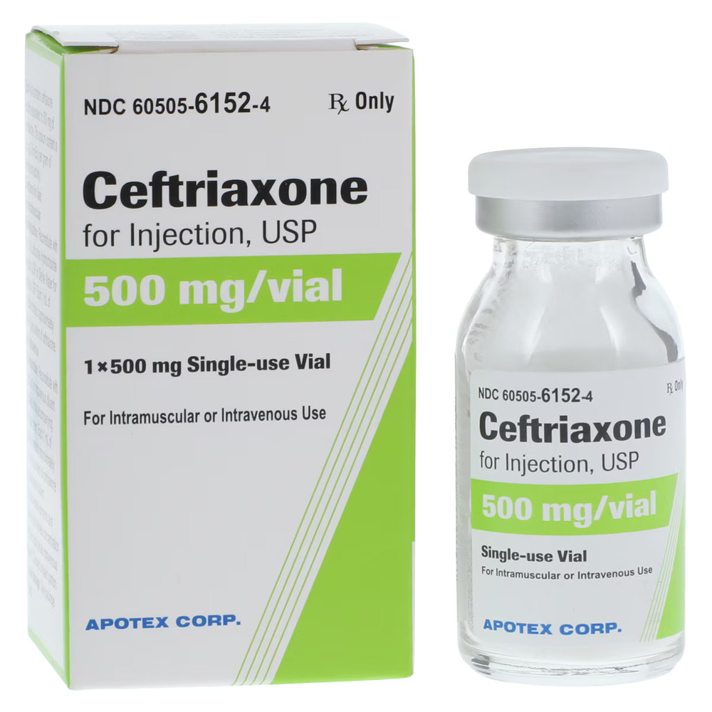 Apotex™ Ceftriaxone for Injection, USP, 500 mg Single-Dose Vial