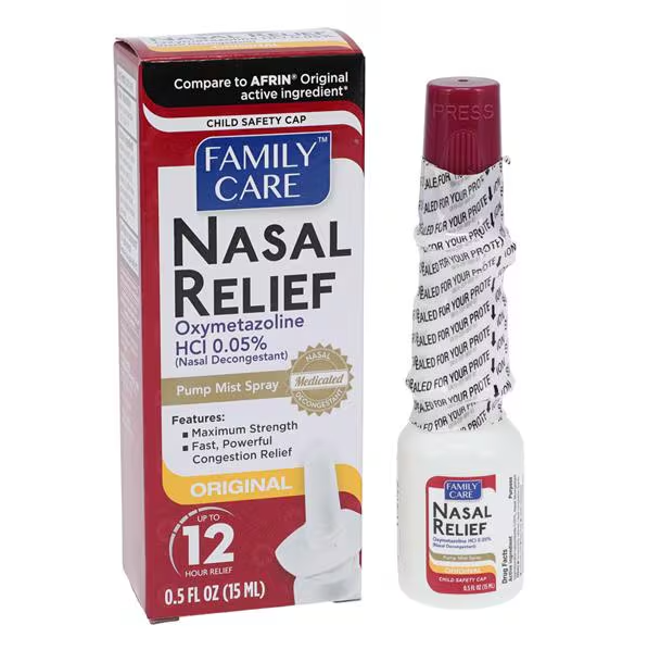 Oxymetazoline HCl Nasal Decongestant Spray 0.05%, 0.5 oz Bottle - Item #83152700570