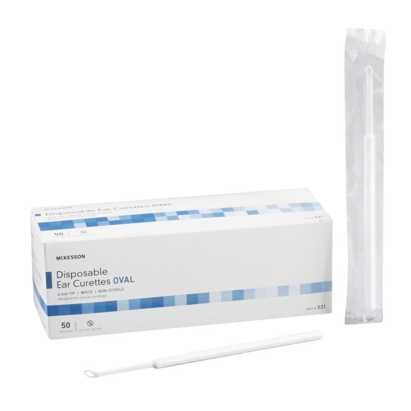 McKesson Ear Curette with Grooved Handle, 4 mm Oval Tip, (50/Box) - Item #531