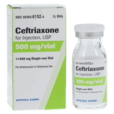 Apotex Ceftriaxone Sodium Injection – 500 mg/vial, Powder for Solution – 10 mL Vial – Sold Individually