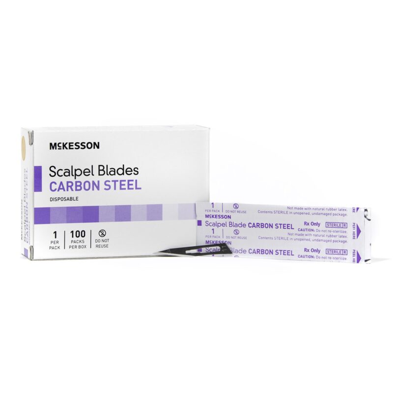 Surgical Blade McKesson Brand Carbon Steel No. 11 Sterile, 100 Blades/Box