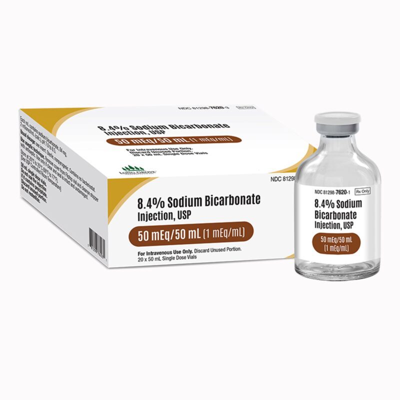 Long Grove Pharmaceuticals™ Sodium Bicarbonate Injection, 8.4%, (1 mEq/mL) 50mL Single-Dose Vials