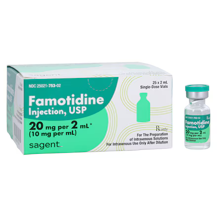 Famotidine Injection, USP, 10 mg/mL, 2 mL Single-Dose Vial