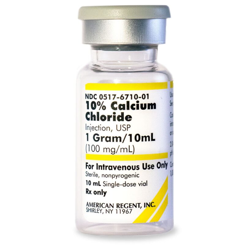 Calcium Chloride Injection, USP, 10% (100 mg/mL) - 10 mL Single-Dose Vial