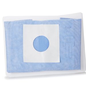 McKesson™ Sterile Minor Procedure Surgical Drape, 48" x 60", 3" Circular Fenestration, SMS Fabric