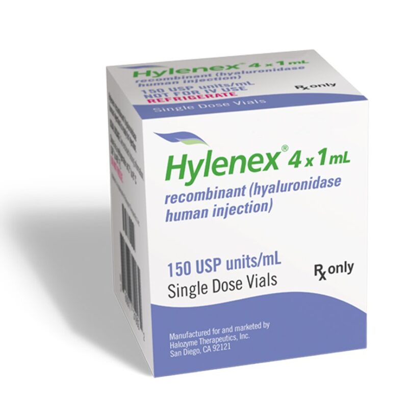 Hylenex® Recombinant (Hyaluronidase Human Injection), 150 USP Units/mL, 1 mL Single-Dose Vial, 4 Vials/Box