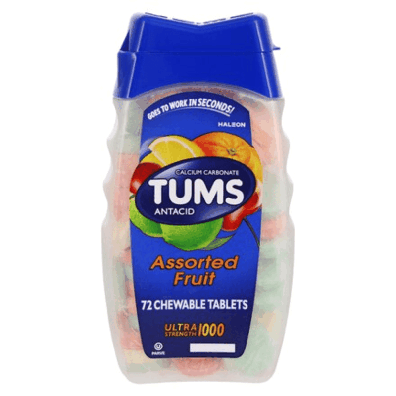 TUMS Ultra Strength Chewable Tablets, 1000 mg, Assorted Berries, 72/Bottle