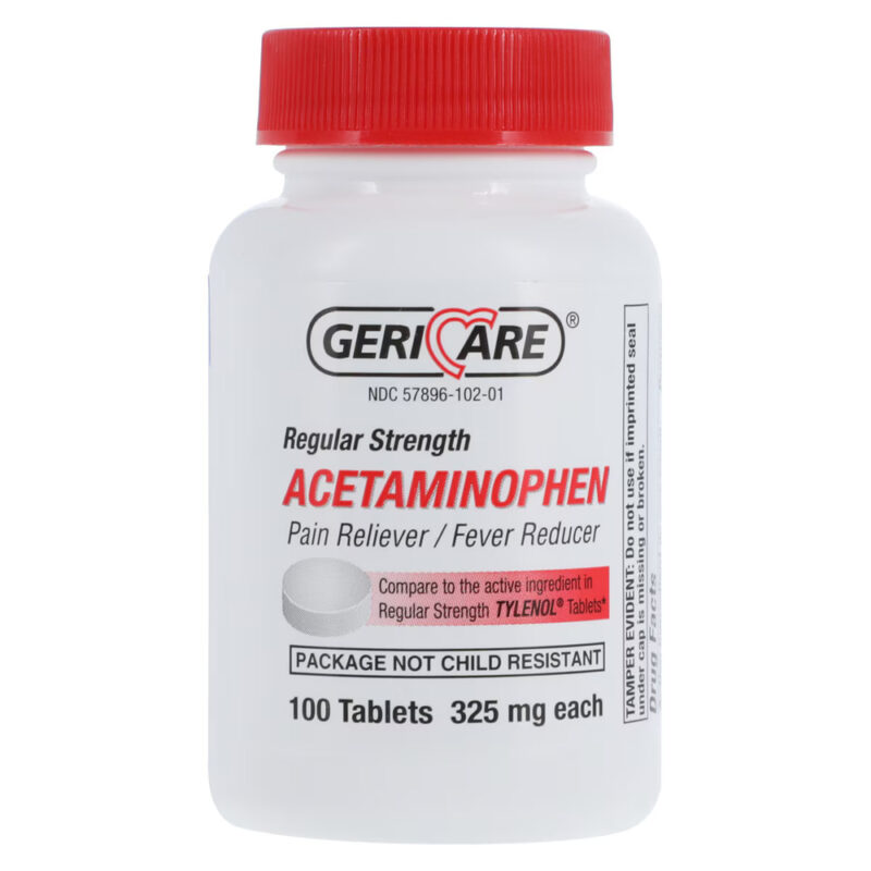 Geri-Care® Acetaminophen 325 mg Tablets, Regular Strength, 100 Count