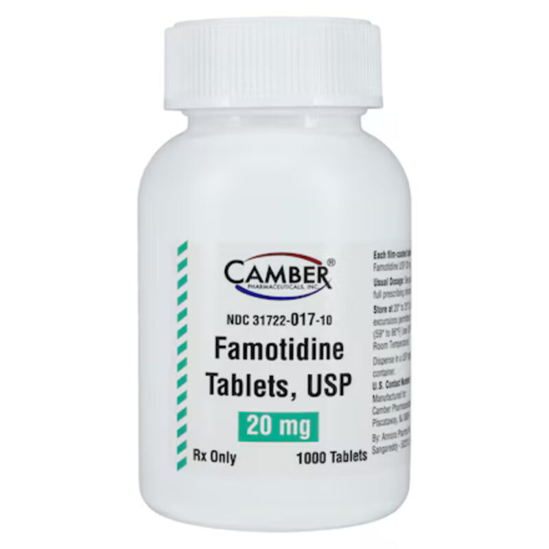 Famotidine Tablets, 20 mg, 1000 Count Bottle