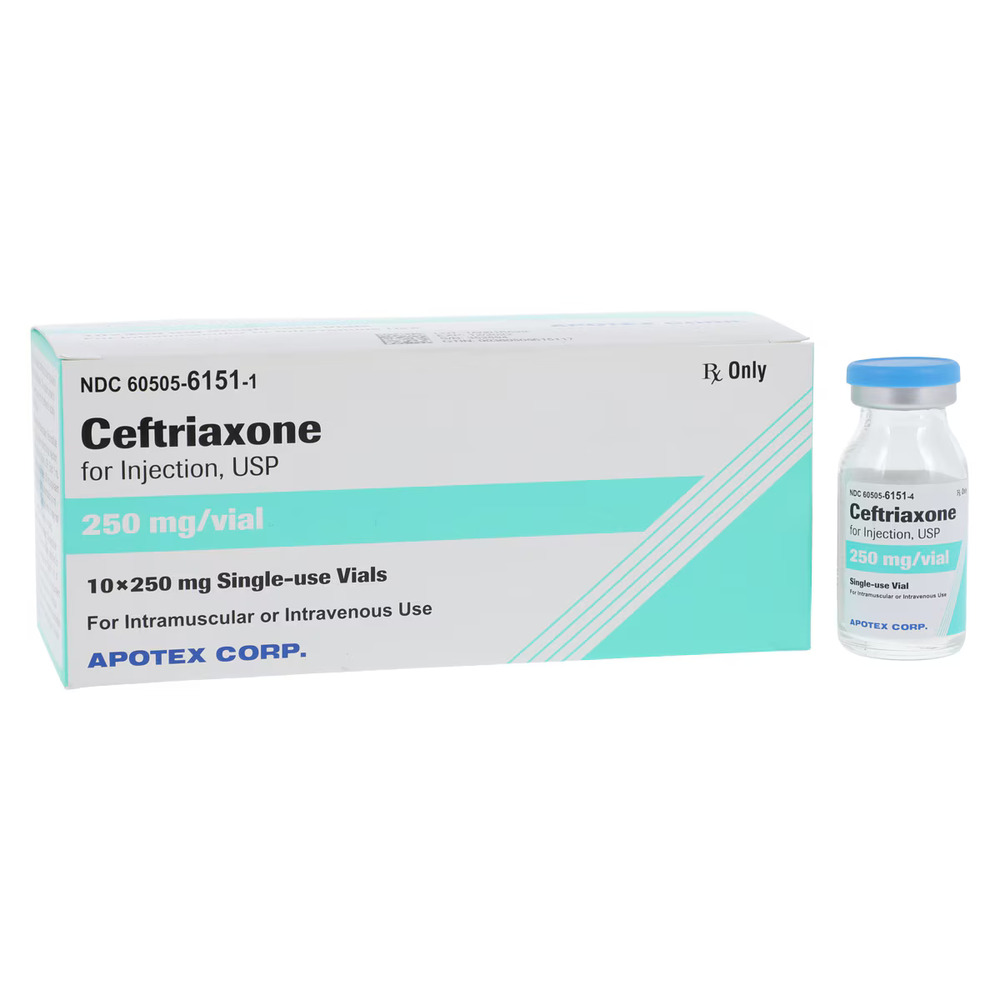 Apotex™ Ceftriaxone for Injection, USP, 250 mg Single-Dose Vial