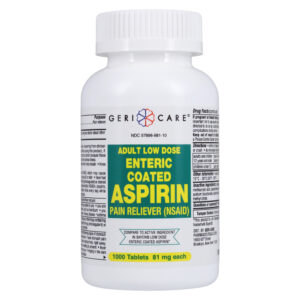 Geri-Care® Aspirin 81 mg Enteric Coated Tablets, Low Dose, 1,000 Count