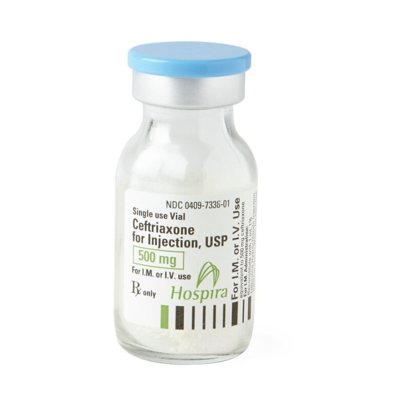 Pfizer™ Ceftriaxone for Injection, USP, 500 mg Single-Dose Vial (Box of 10)