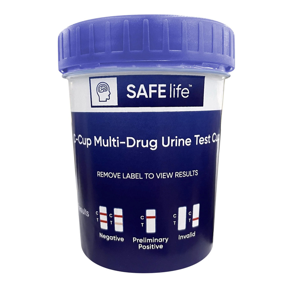 SAFElife™ T-Cup® 5-Panel Multi-Drug Urine Test Cup, CLIA Waived (25/BX)