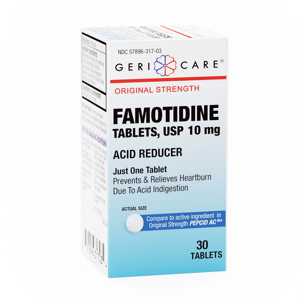 Geri-Care® Famotidine Tablets, 10 mg, 30 Count Bottle