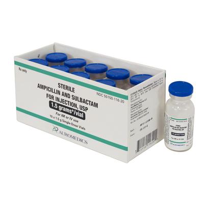 Ampicillin and Sulbactam for Injection, USP, 1.5G Vials