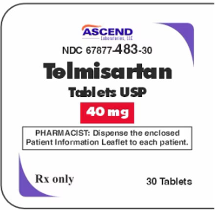 Telmisartan Tablets, USP, 40 mg, 30 Count Bottle